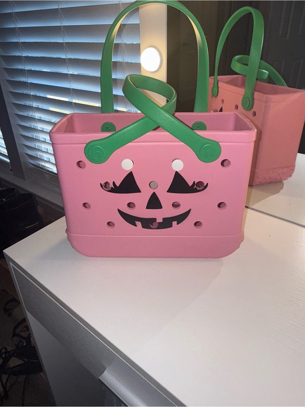 Bogg Bag Bitty Pink Halloween Jack-O’-Lantern Tote Bag 🎃💗